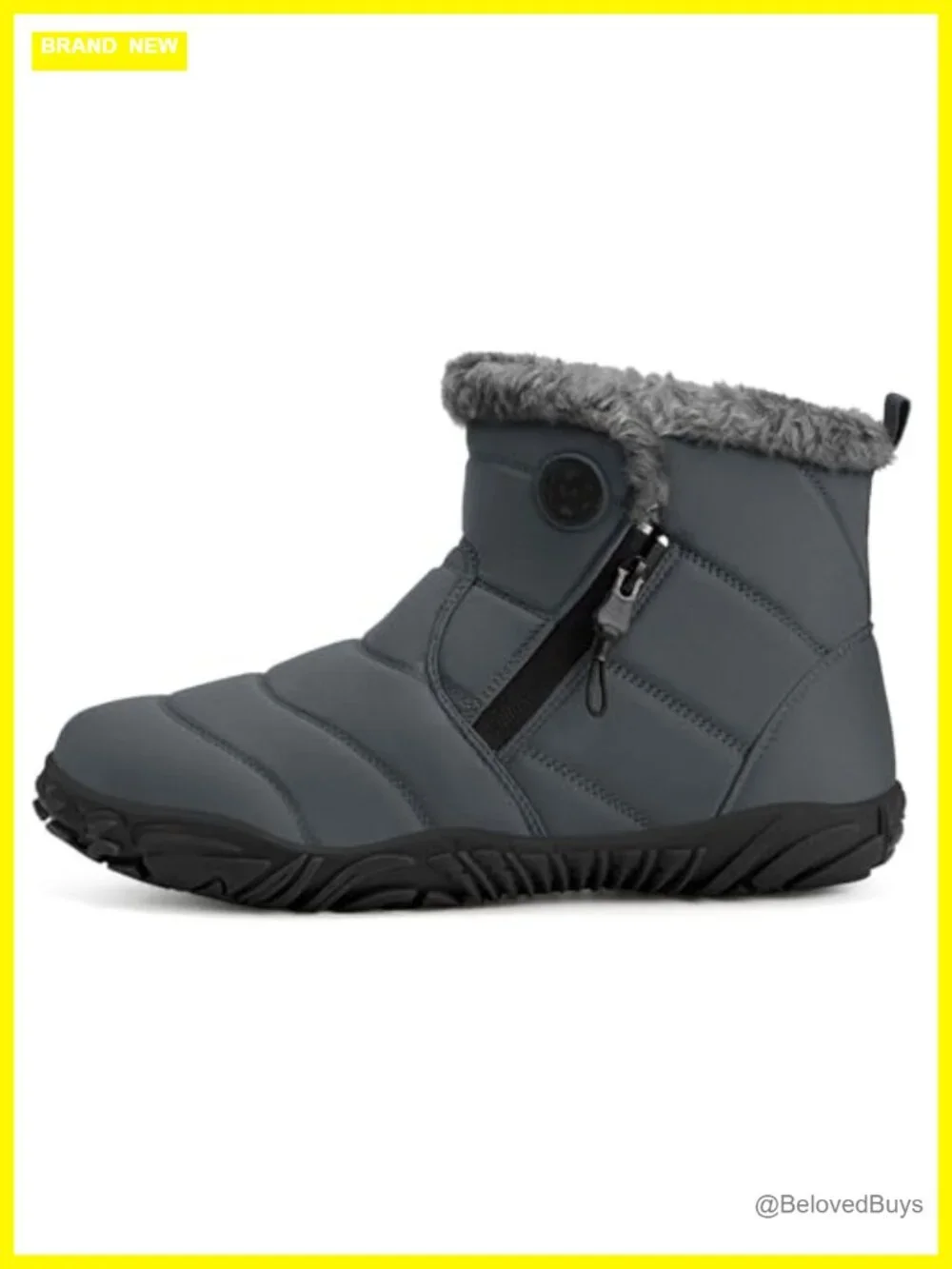 Women's Faux Fur Lined Snow Boots Winter Warm Ankle Booties Zero Drop Sole Wide